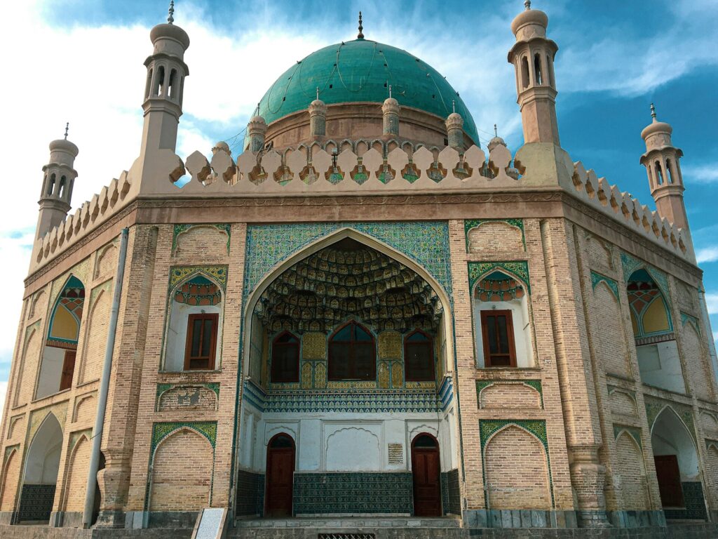 The Ahmad Shah Durrani Mausoleum in Kandahar, Afghanistan.