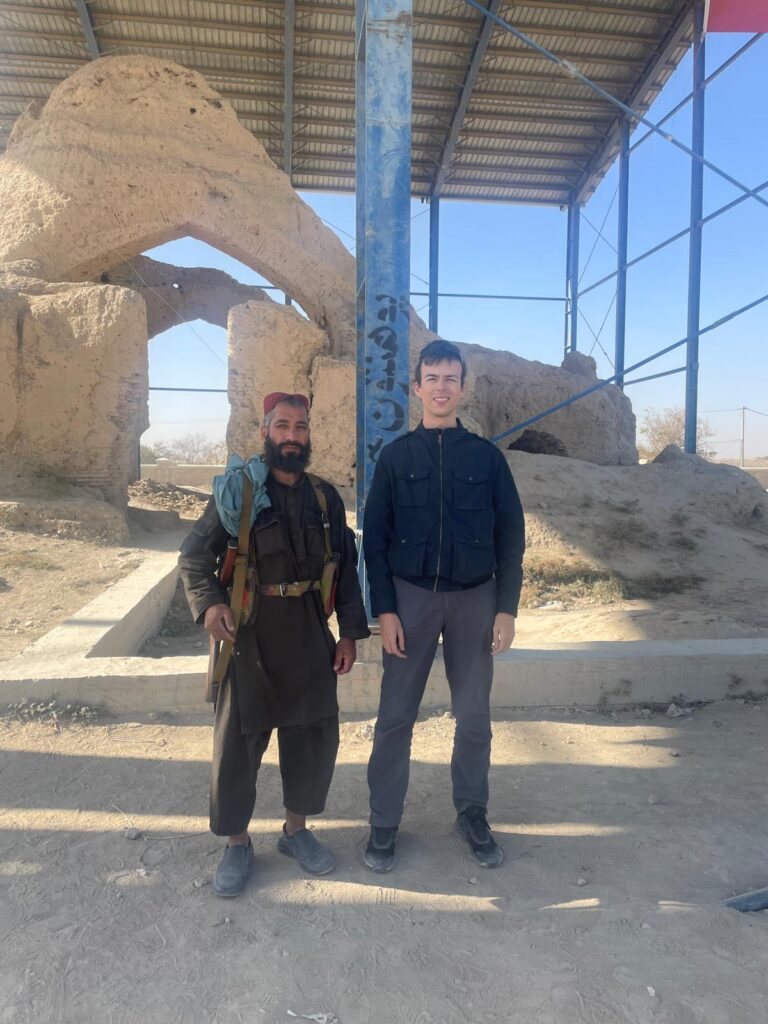 Alex alongside his Taliban bodyguard in Balkh.