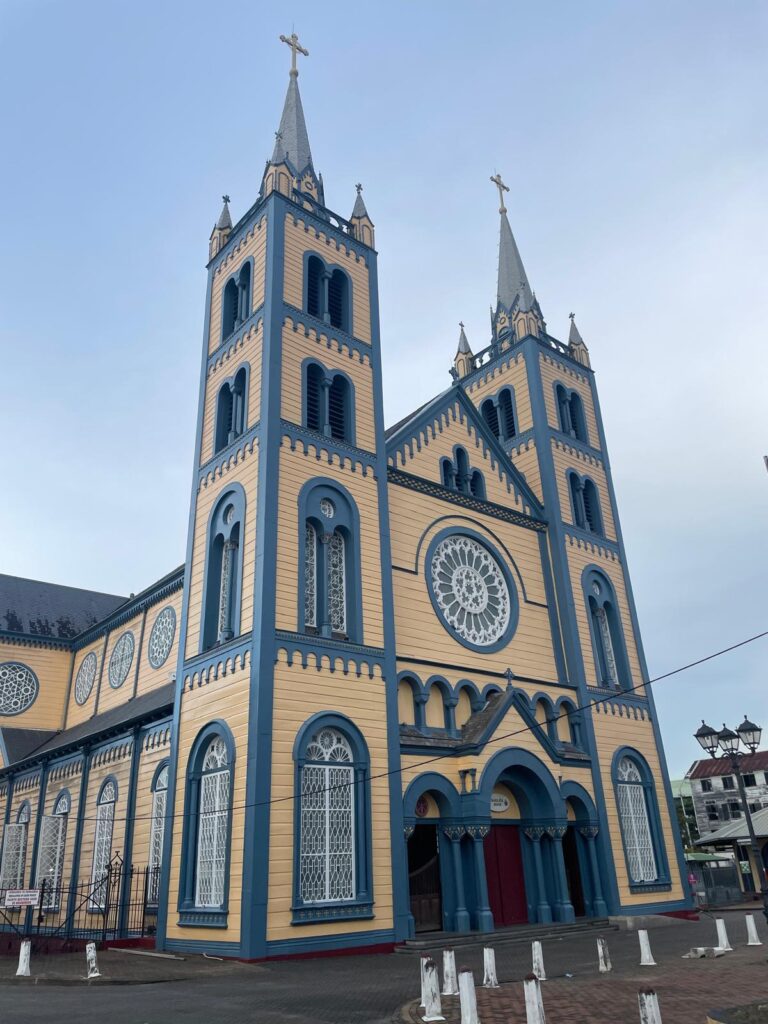 A wooden basilica in Suriname's capital city Paramaribo.