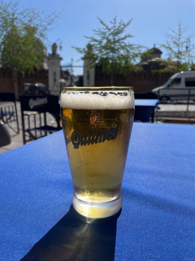 A pint of Quilmes beer in Recoleta, Buenos Aires.