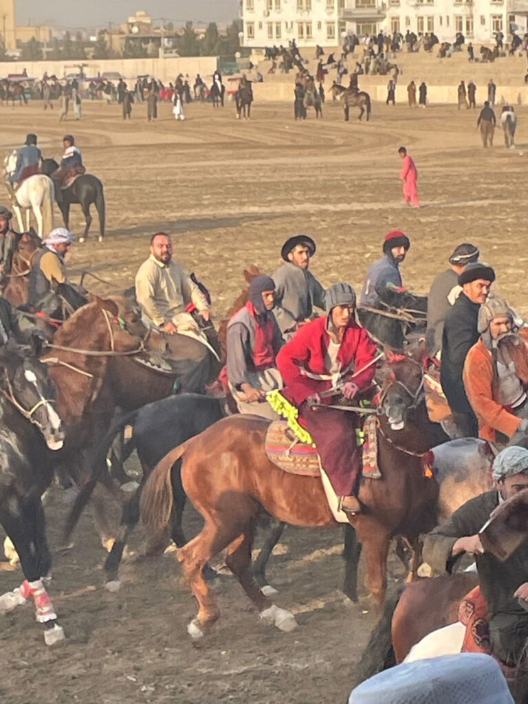 Buzkashi players in action in Mazar-i-Sharif, Afghanistan.