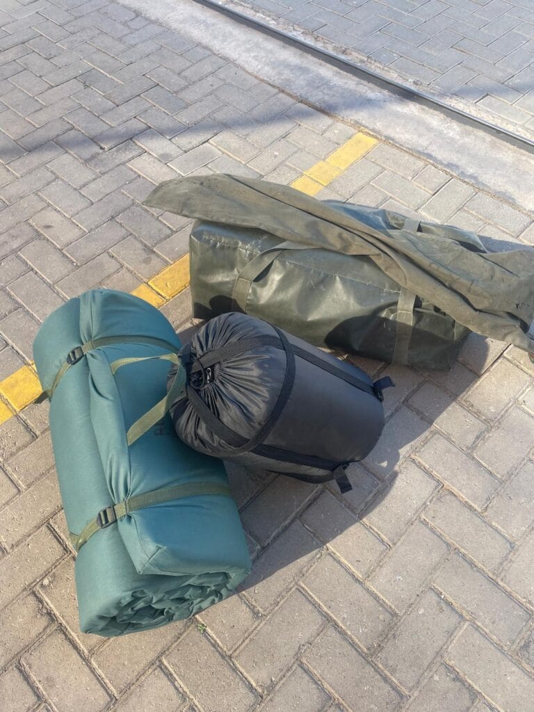 My camping equipment from Windhoek ahead of 2 nights in the Namib Desert.