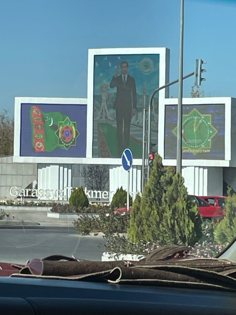 An image of Turkmenistan's president in Dashoguz.