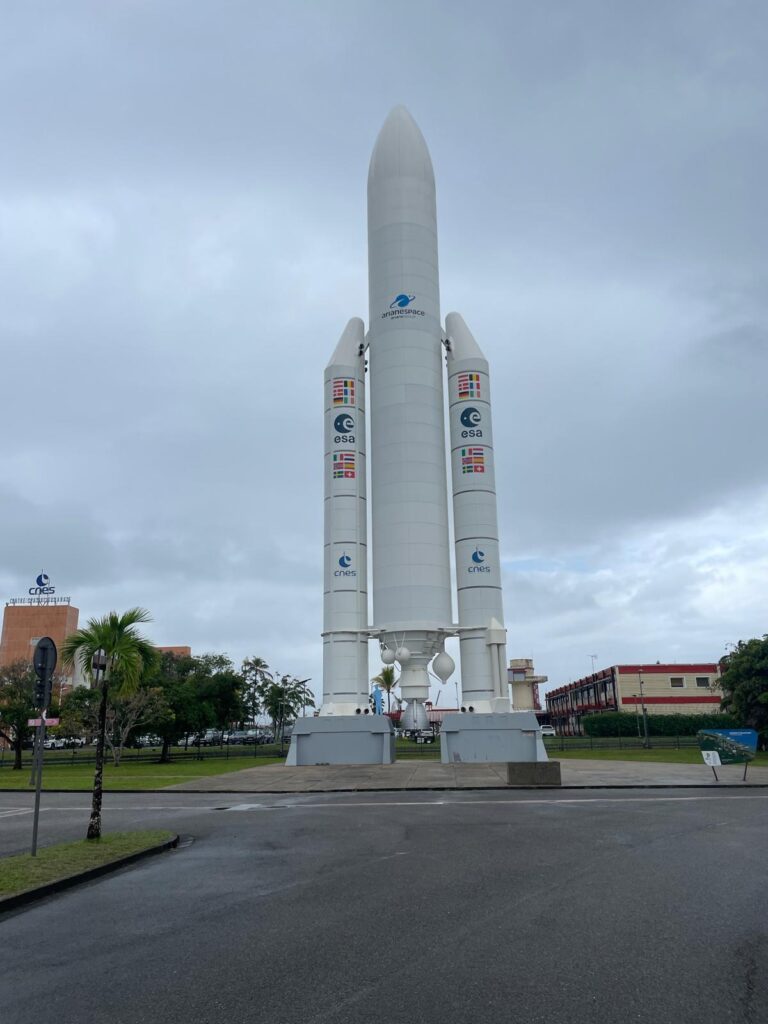 A rocket at the Guiana Space Centre in Kourou, French Guiana