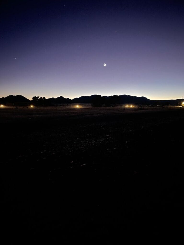 Sunrise in the Namib Desert.