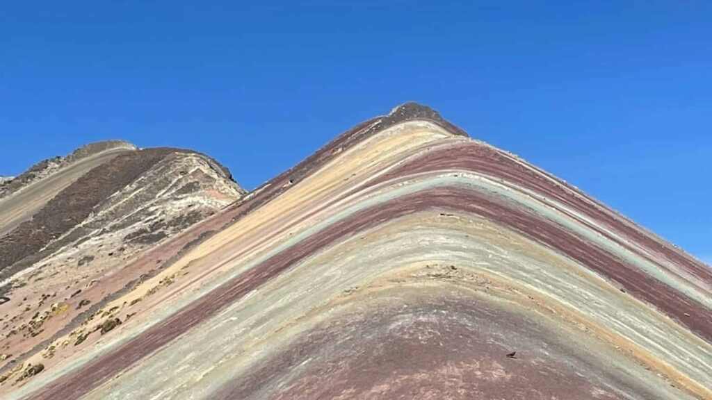 Mount Vinicunca (Rainbow Mountain) in Peru on a clear day