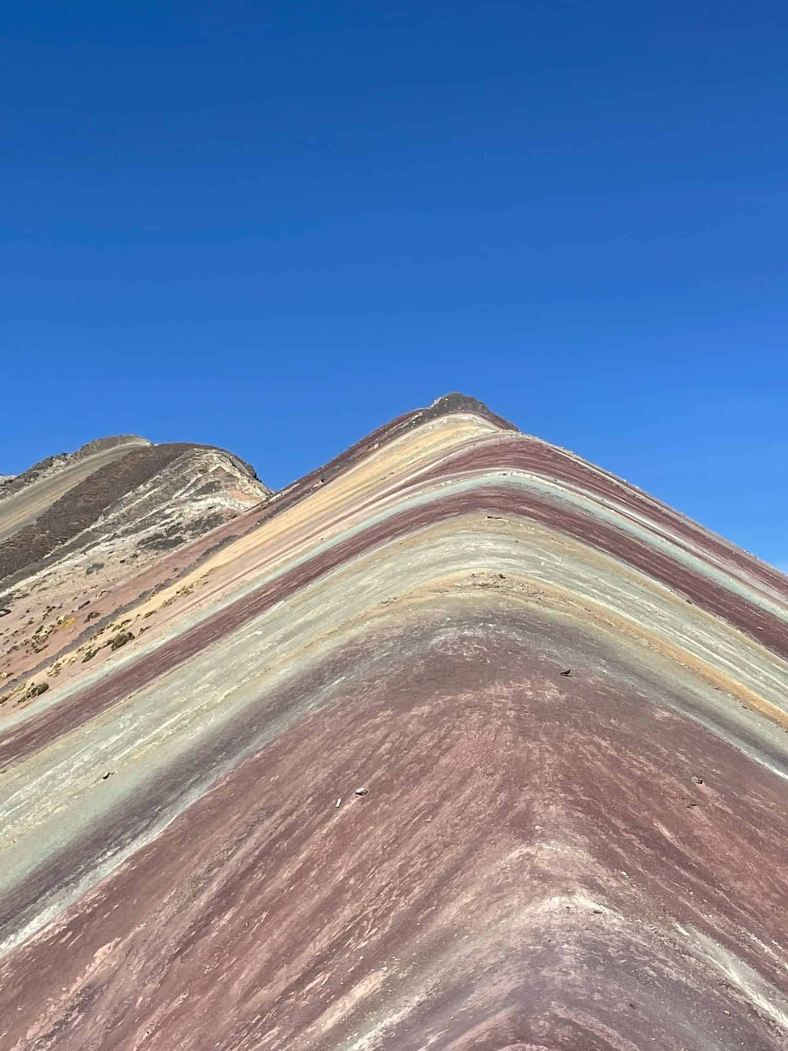 Mount Vinicunca (Rainbow Mountain) in Peru on a clear day