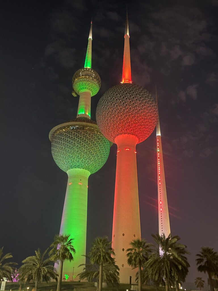 Kuwait Towers at night