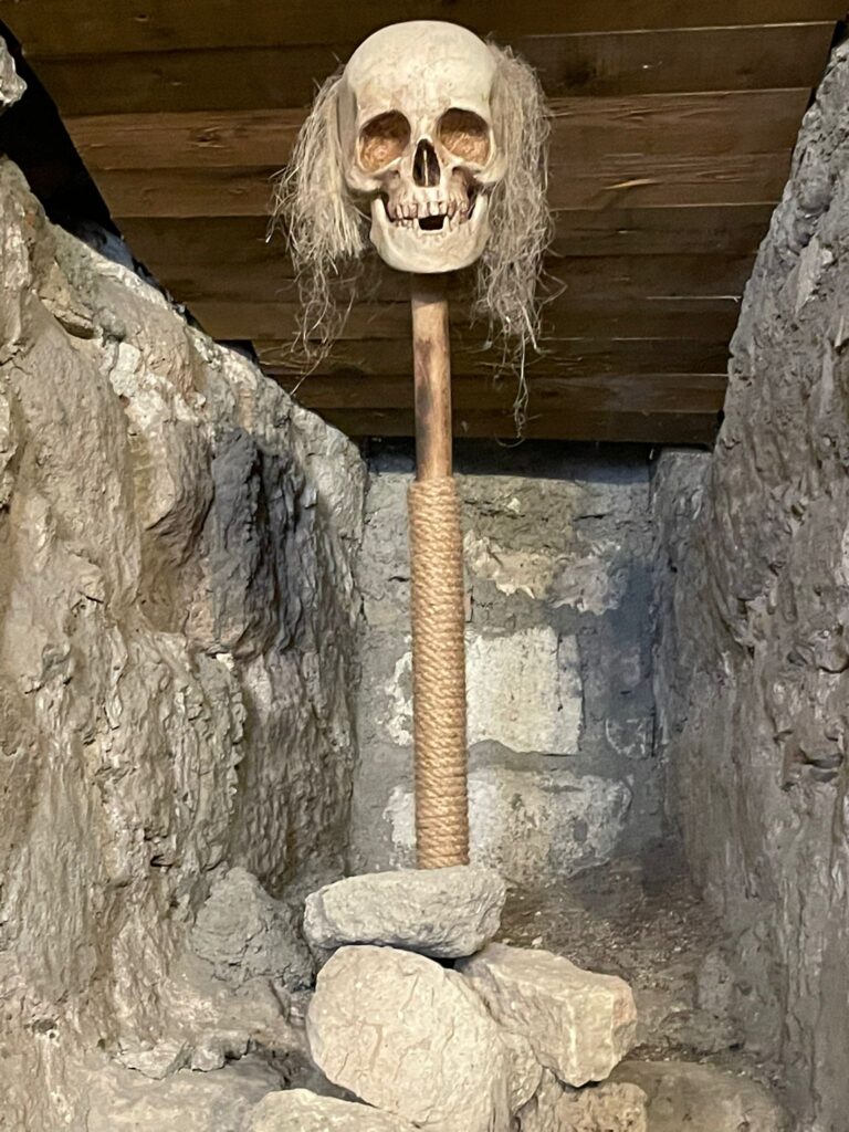 A skull in Bender Fortress torture museum