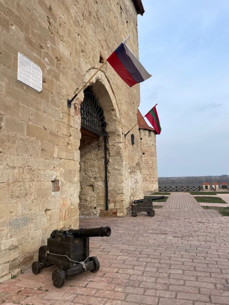 Transnistria and Russia flags within the fortress