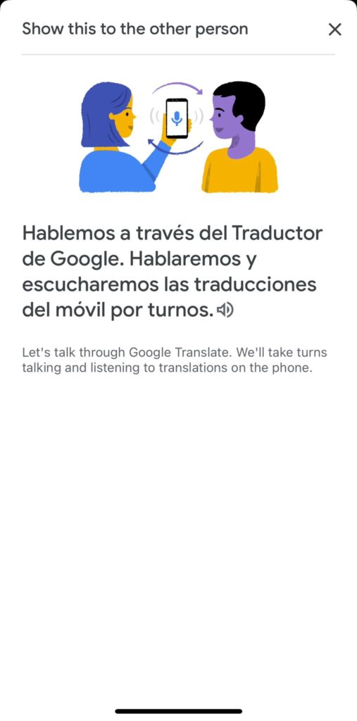 Instructions on how to overcome language barriers with conversation mode on Google Translate