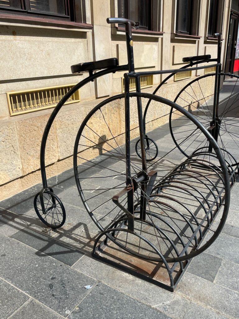 In the Old Town you can find these traditional penny-farthing bicycles