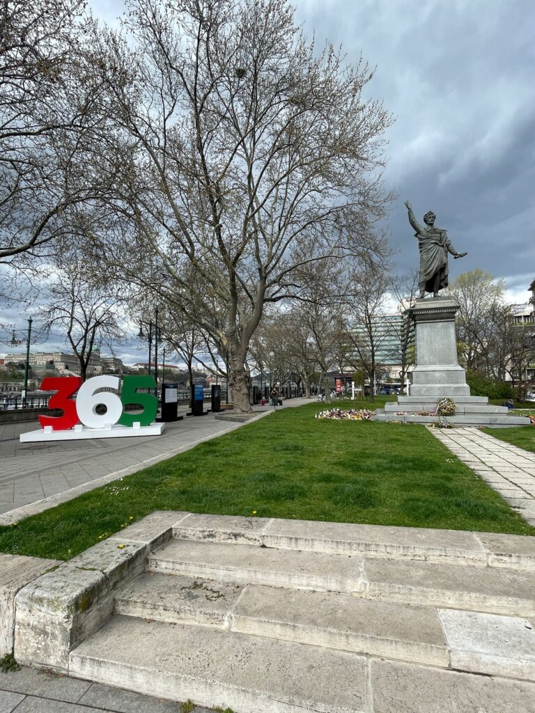 A statue by the Danube