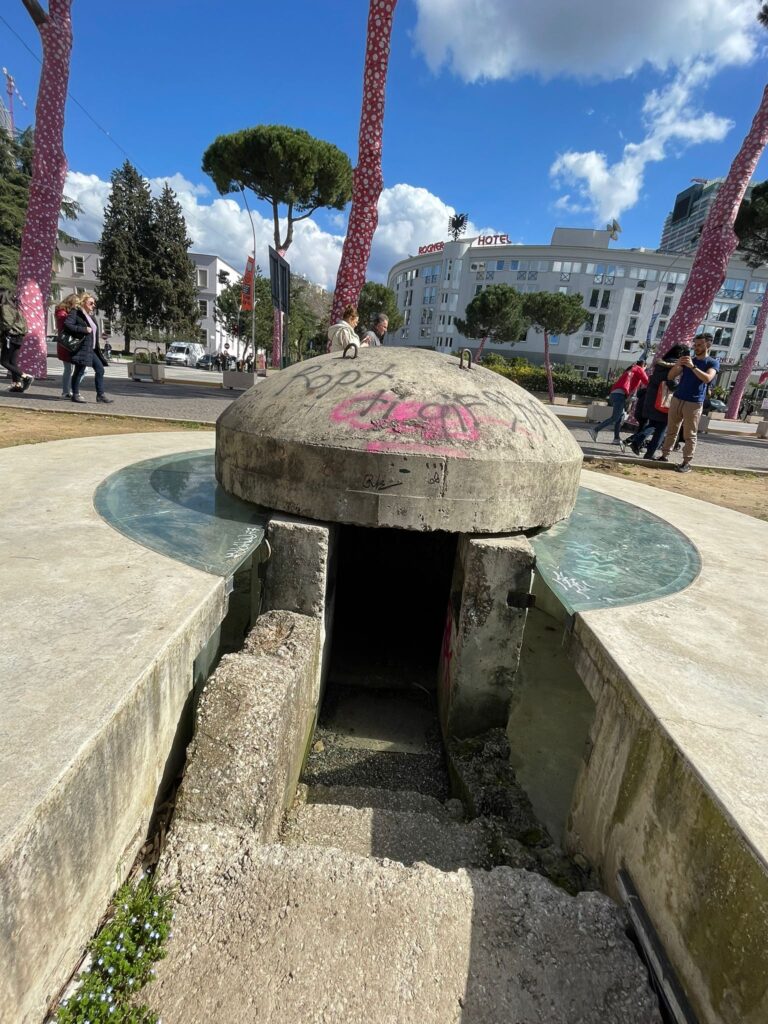 Bunker entrance in Tirana