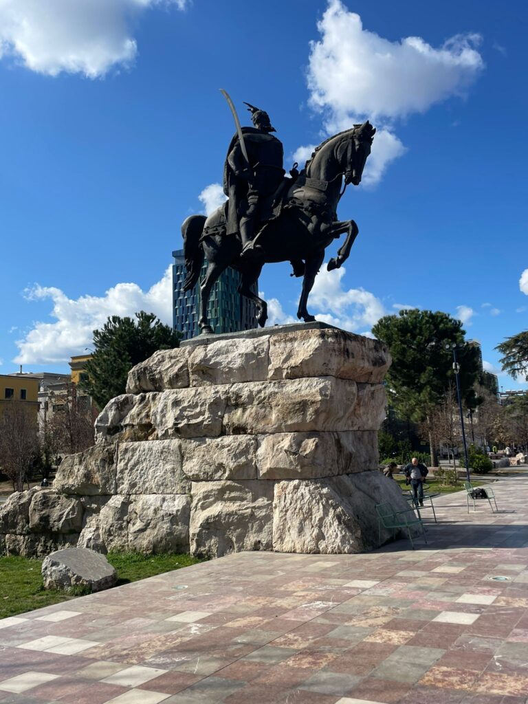 Skanderbeg statue in Skanderbeg Square