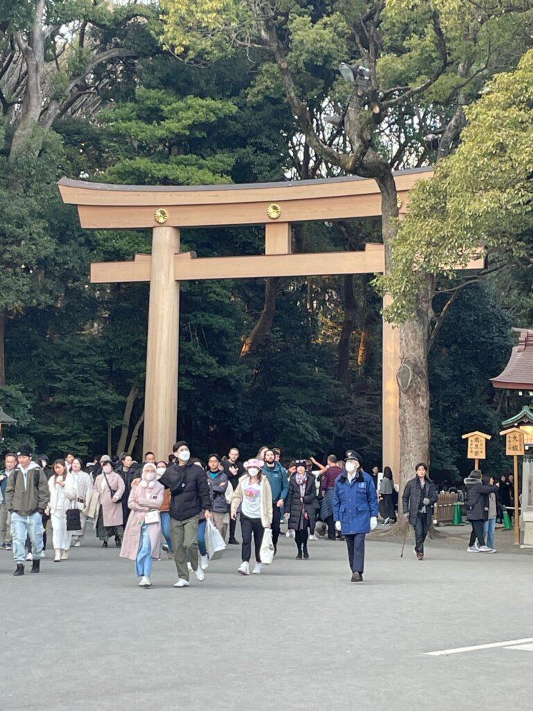 The entry arch at Meiji Jingu Shrine in Tokyo