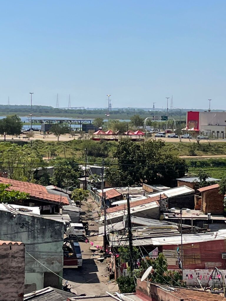 Metal shacks which make up the Chacarita slum in Asuncion, Paraguay