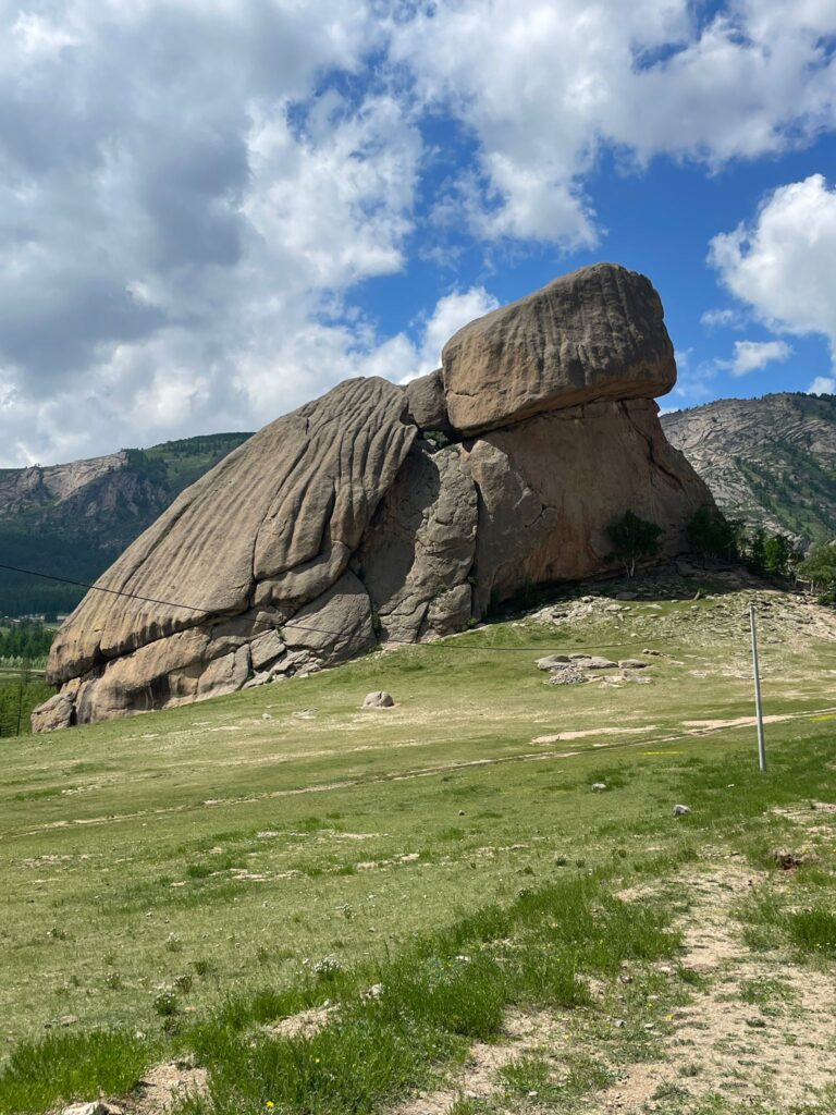 Turtle Rock at Terelj National Park in Mongolia. So-called because it is shaped like a turtle with a distinctive "head" and "shell"
