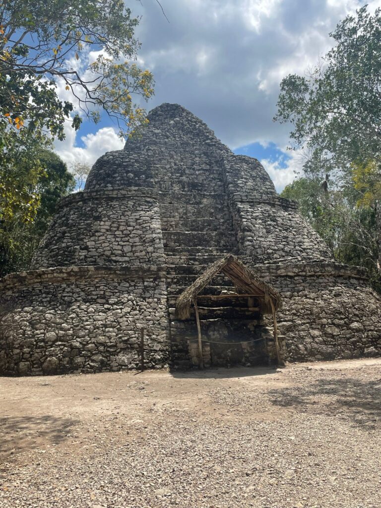 A stone building at Coba Ruins in Tulum, Mexico