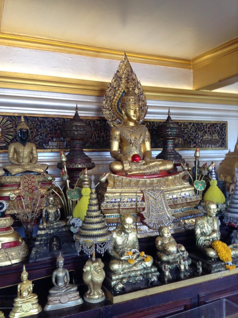 A series of Buddhist statues in Thailand