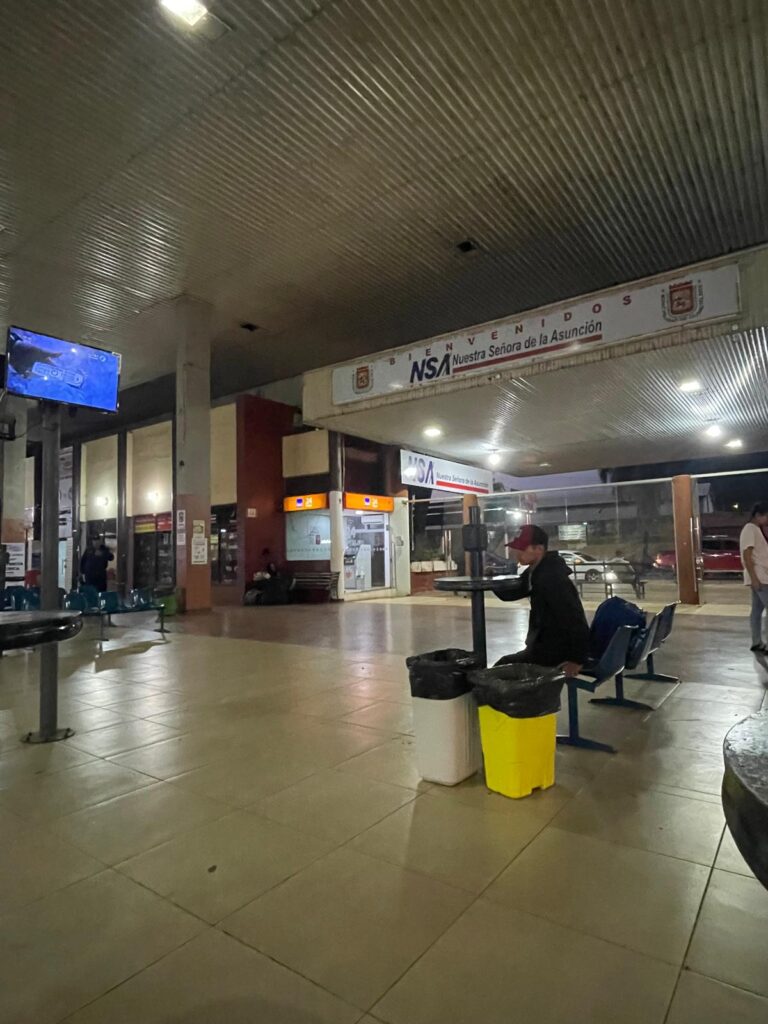 Inside the bus terminal at Ciudad del Este, Paraguay