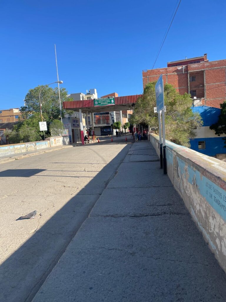 A bridge which marks the entry point into Bolivia at the border town of Villazon