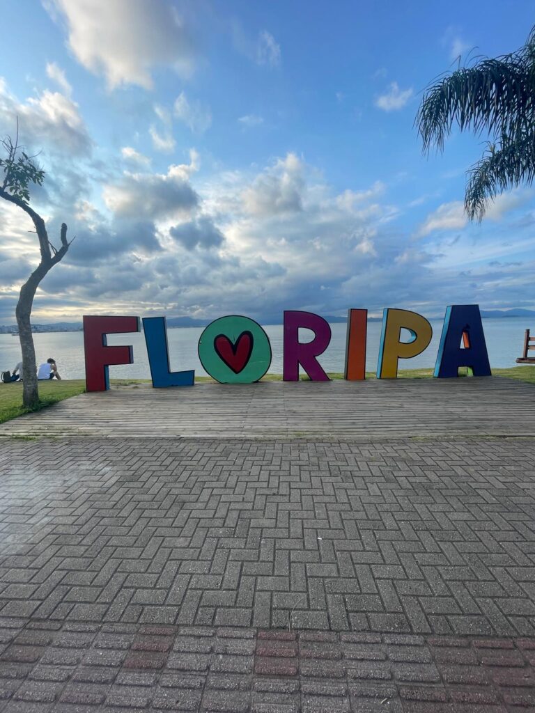 A sign that says "Floripa" in Florianopolis, Brazil. Floripa is the city's shortened name