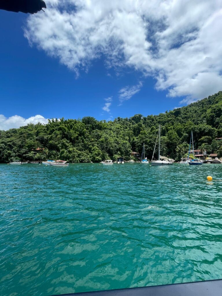 Bright waters of the islands just off the coast of Paraty in Brazil